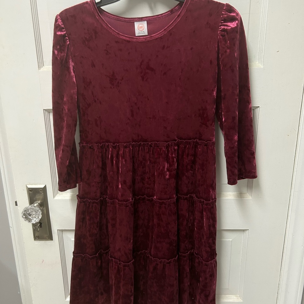Wonder Nation Velvet Maroon Kids Dress